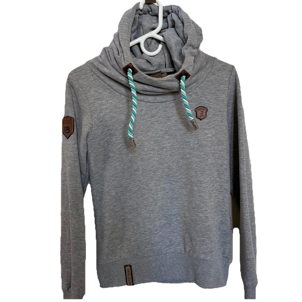 Naketano Nautical Women’s Hoodie-XS- Brave New World Gray/Teal Streetwear Beach